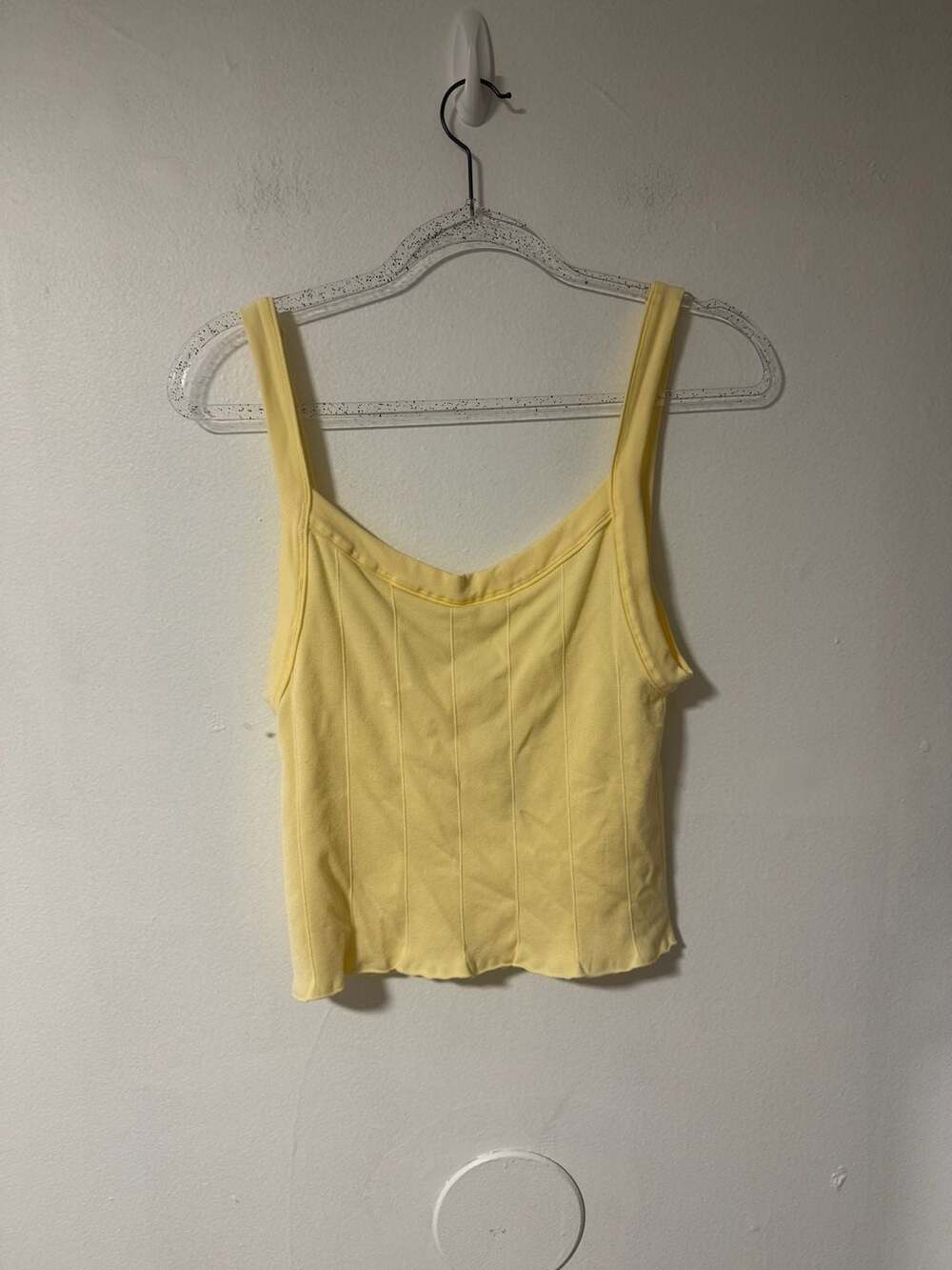 Free People Tank Top Size M/L Yellow Ribbed Crop Cami